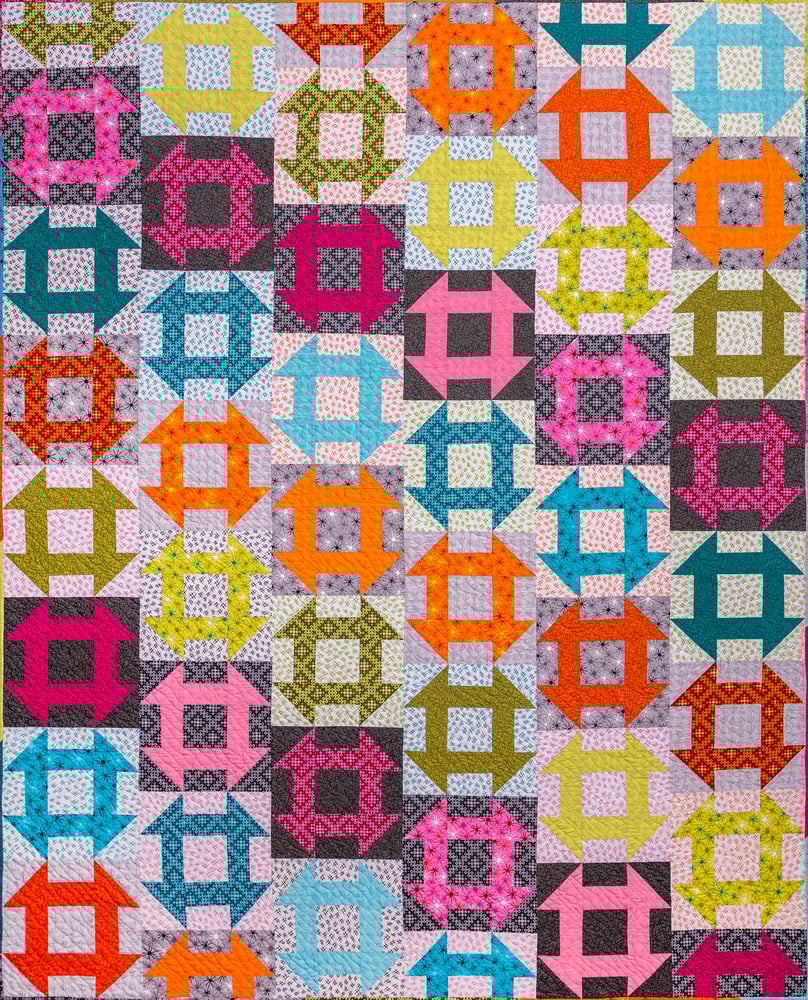 Churn Dash Slide Stitchy Quilt Kit - Fabric & Pattern