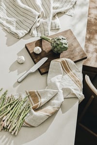 Image 2 of sandy stripe linen t-towel