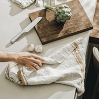 Image 1 of sandy stripe linen t-towel