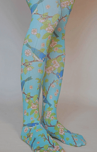 Image 1 of Plum and Bird Tights