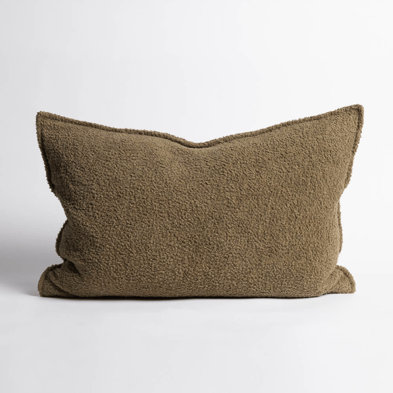 Image of Olive Green Boucle Cushion