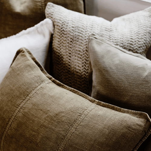 Image of Olive Green Velvet Cushion