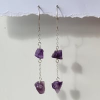 Image 1 of Amethyst Dangle Earrings | Silver