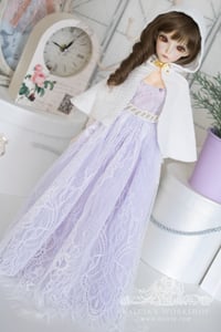 Image 2 of LIMITED - "Ice Queen" lace gown with a cloak for MNF/PetiteMarionette girls