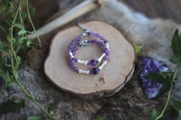 Image 1 of Bracciale con ossa di volpe e cuore in ametista