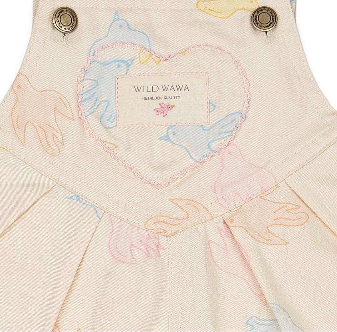 Image of Overall Dress - Birdsong Multicolor