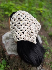 Image 3 of Cotton Hand-Crocheted Bandana - Natural Varieted