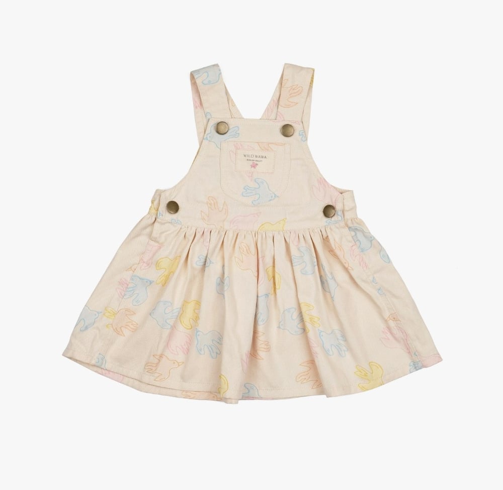Image of Overall Dress - Birdsong Multicolor