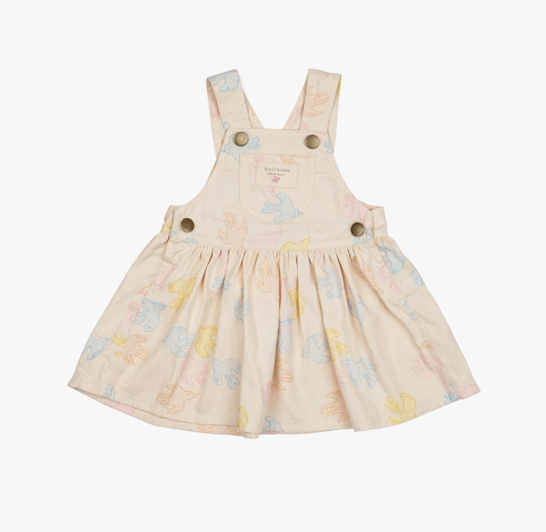 Image of Overall Dress - Birdsong Multicolor