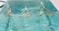 Image 3 of 14k solid gold triangle with wave pendant 
