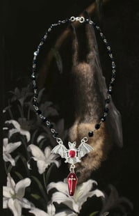 Image 1 of Bat coffin beaded necklace 