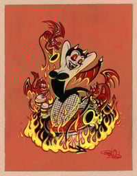 Hot Plate OK Original Acrylic on Wood Painting