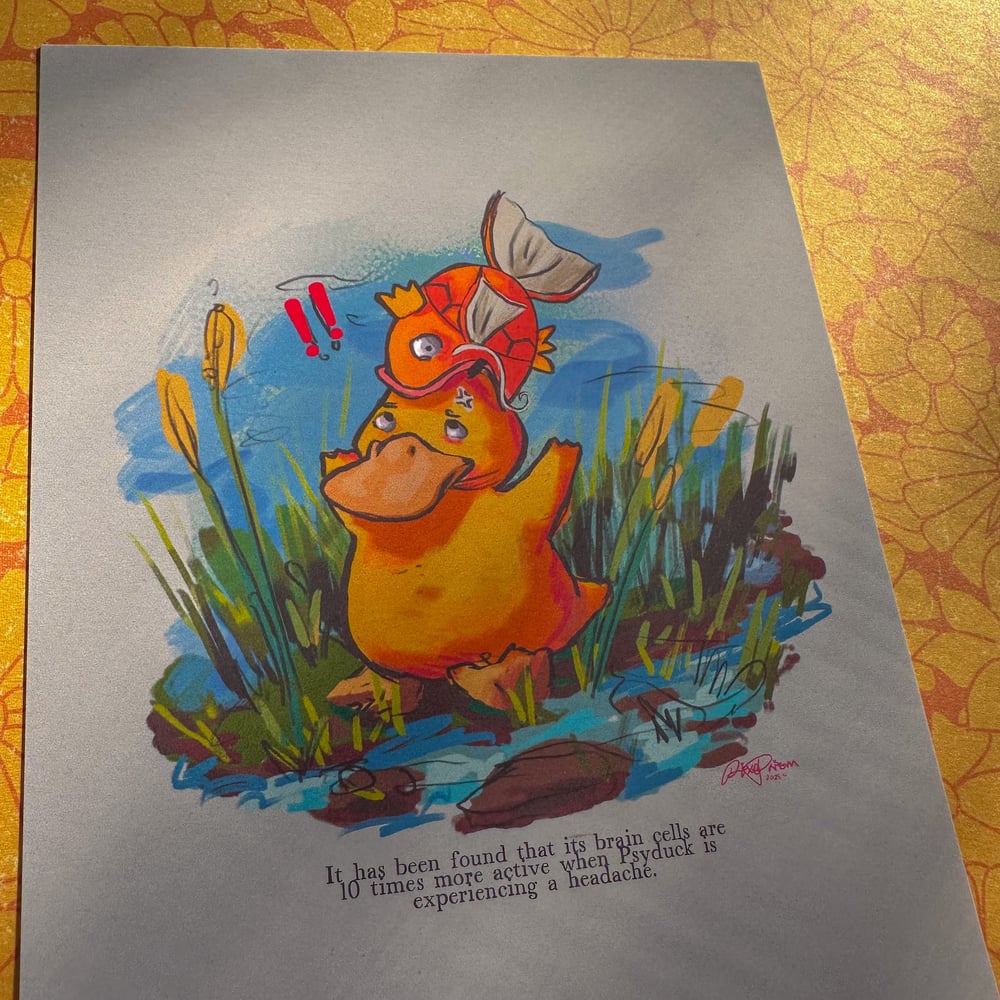 Image of Psyduck's Story | Original Art Print | Pokedex Series