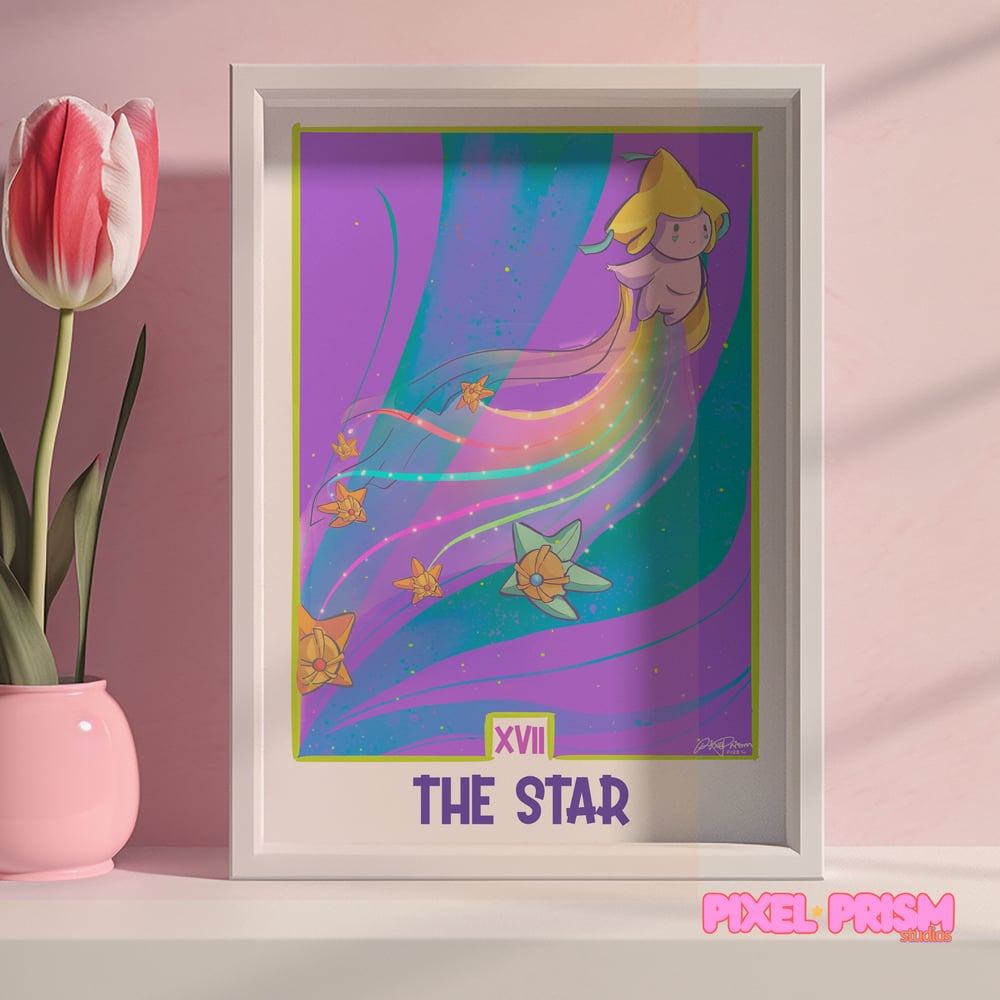Image of The Star Tarot | Jirachi + Starmie Original Art Print