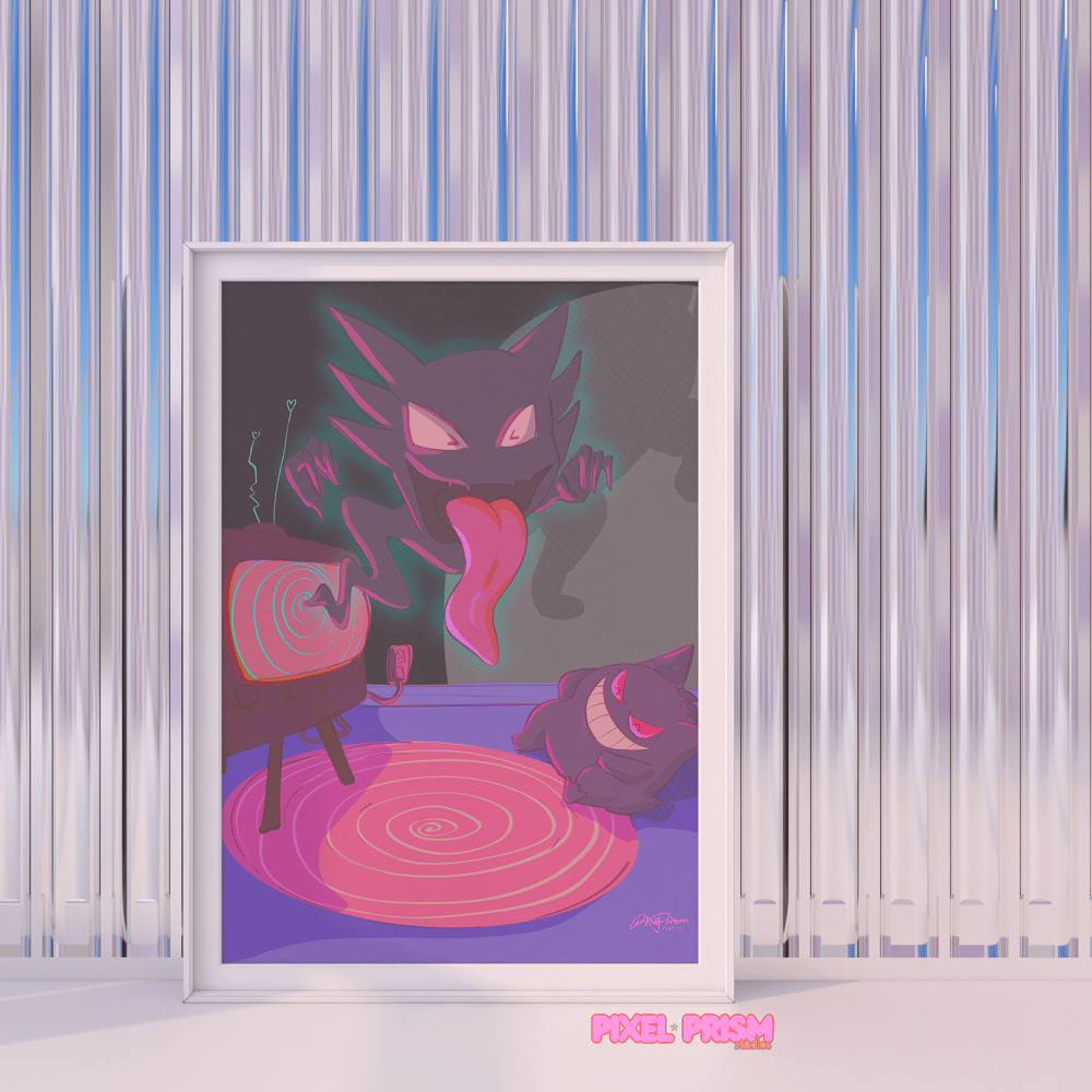 Image of Haunted Mansion | Gengar & Haunter Original Art Print