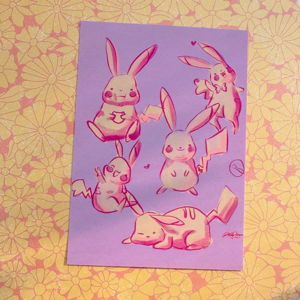 Image of Pikachu Sketches | Pokemon Original Art Print | Daily Moods Series