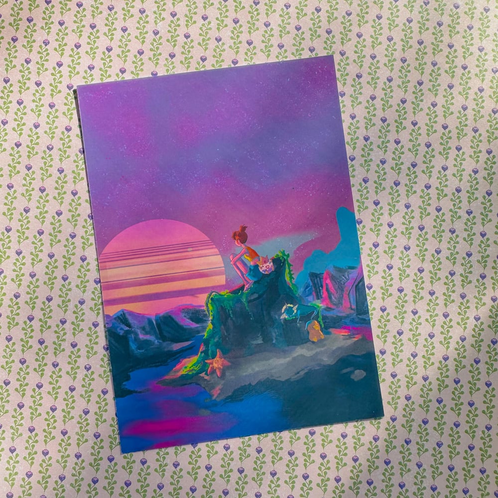 Image of Misty's Retreat | Pokemon Original Art Print | Misty, Psyduck, Vaporeon, Staryu, Togepi