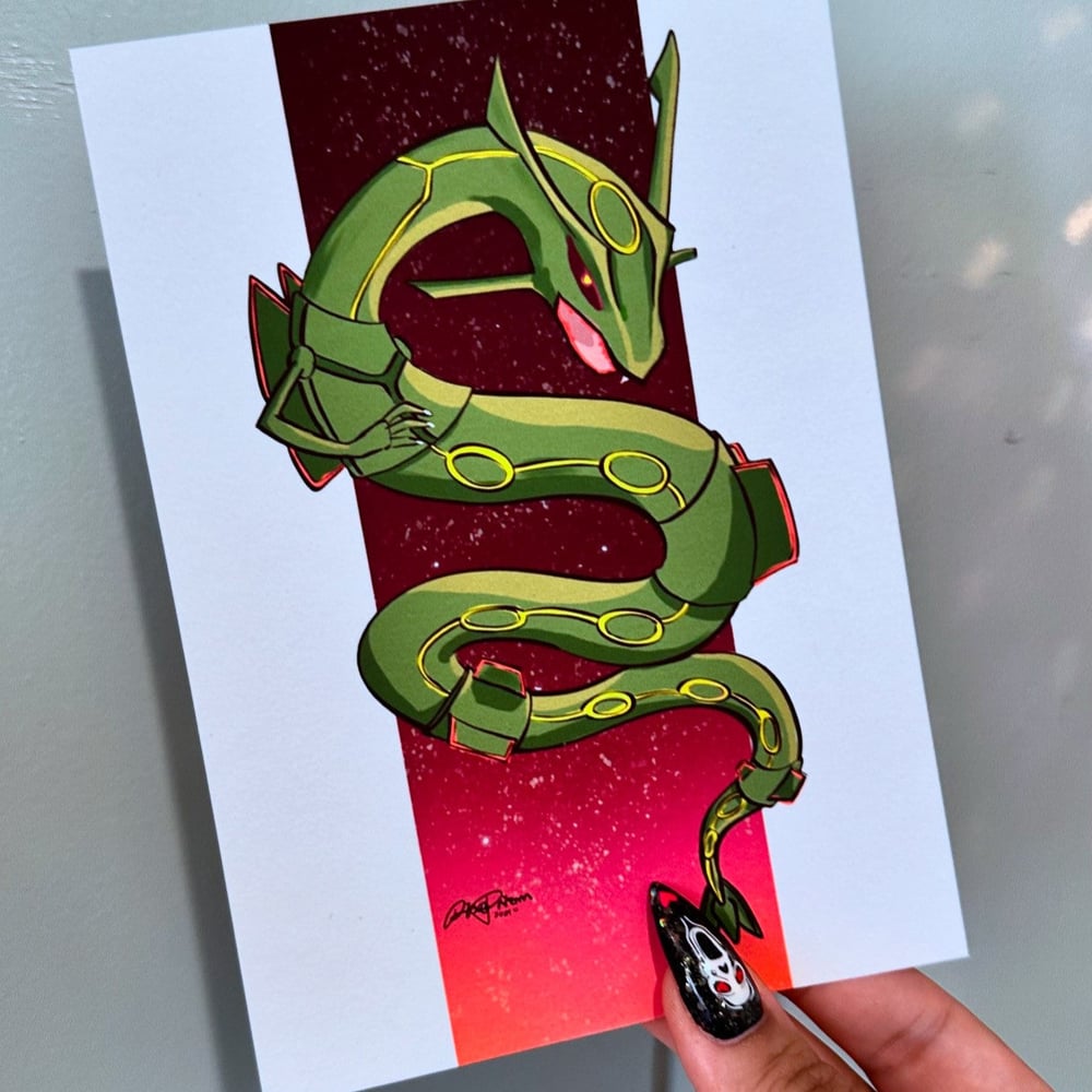 Image of Flying Dragon | Rayquaza Original Art Print