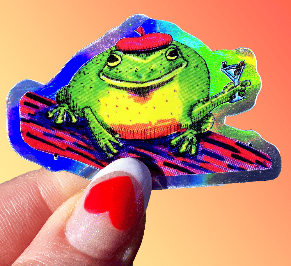 Image of Martini Frog Sticker