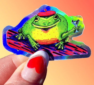 Image of Martini Frog Sticker