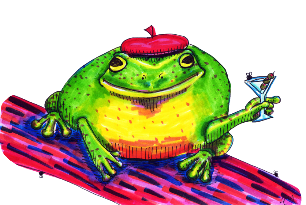 Image of Martini Frog Sticker