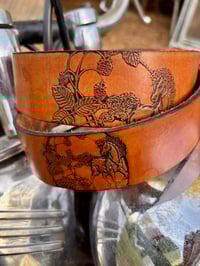 Image 1 of Original Tom Fugle Signed Unicorn Leather Belt 