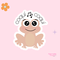 Image 2 of Coquí Singing Sticker or Magnetic Bookmark