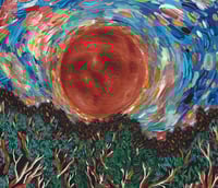 Image 3 of 'Held By the Moon's Gaze' - Abstract Expressionist Acrylic on Canvas Panel, 8x10 Framed