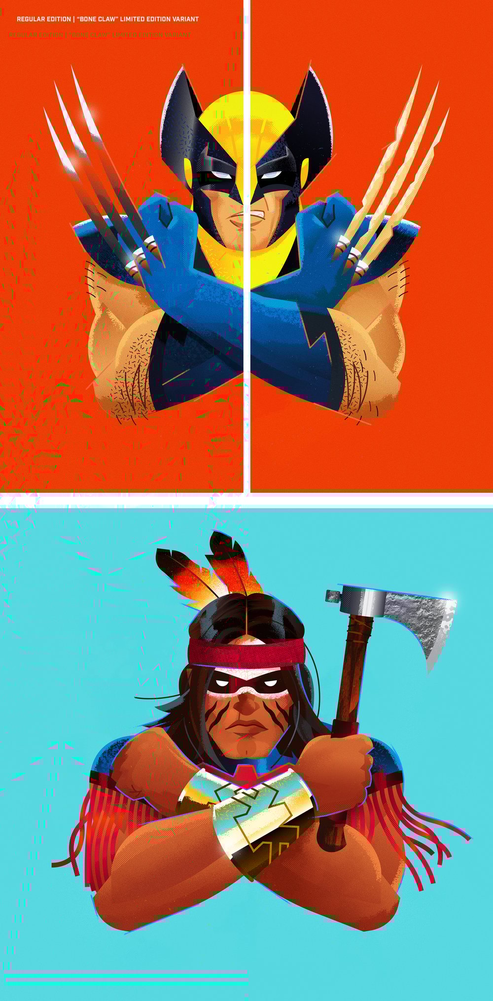 Portrait of Wolverine (Reg. & Bone Claw Variant) - Prints and Keychains / Portrait of Thunderbird