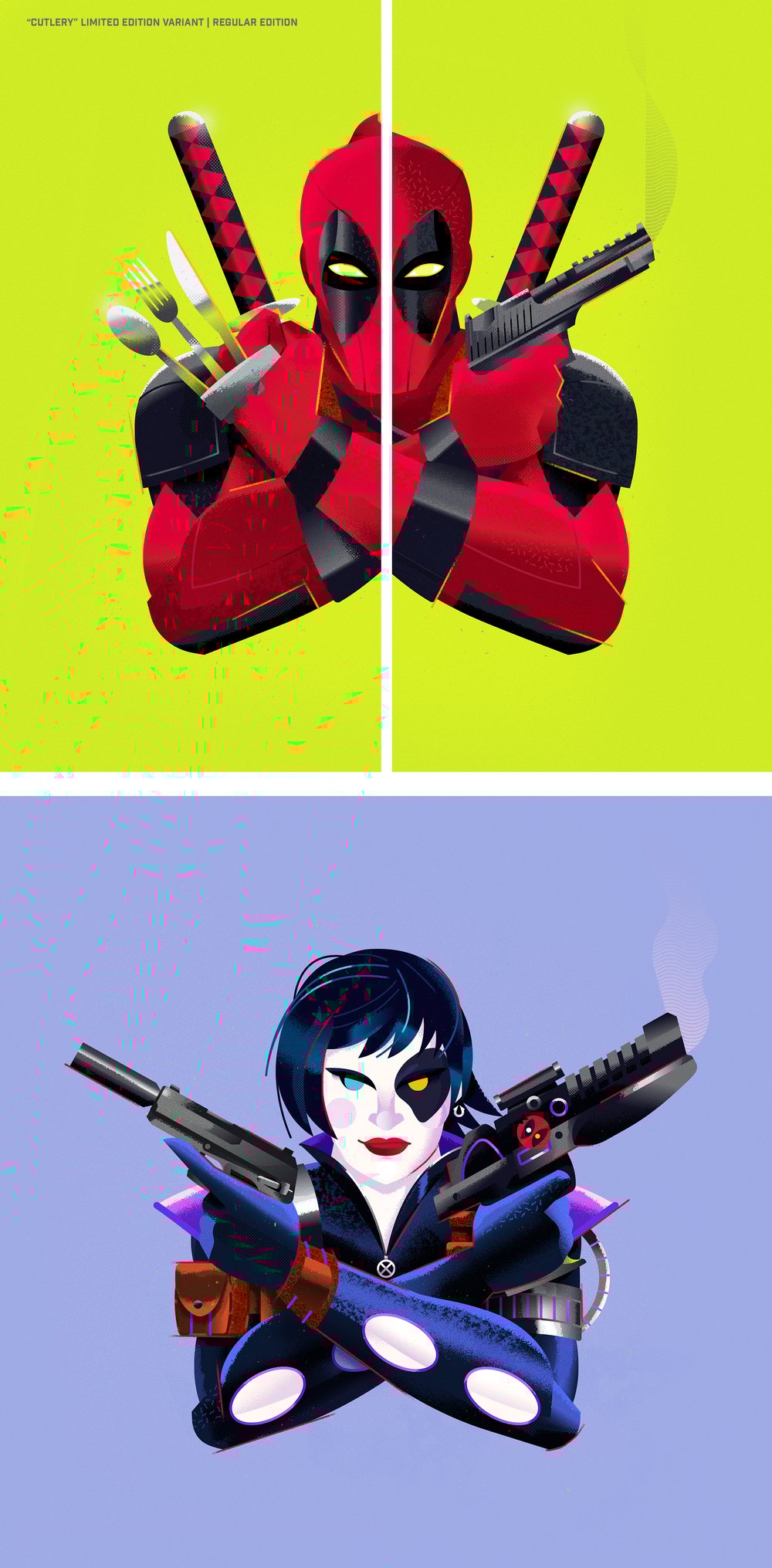 Portrait of Deadpool (Reg. & Cutlery Variant) / Portrait of Domino