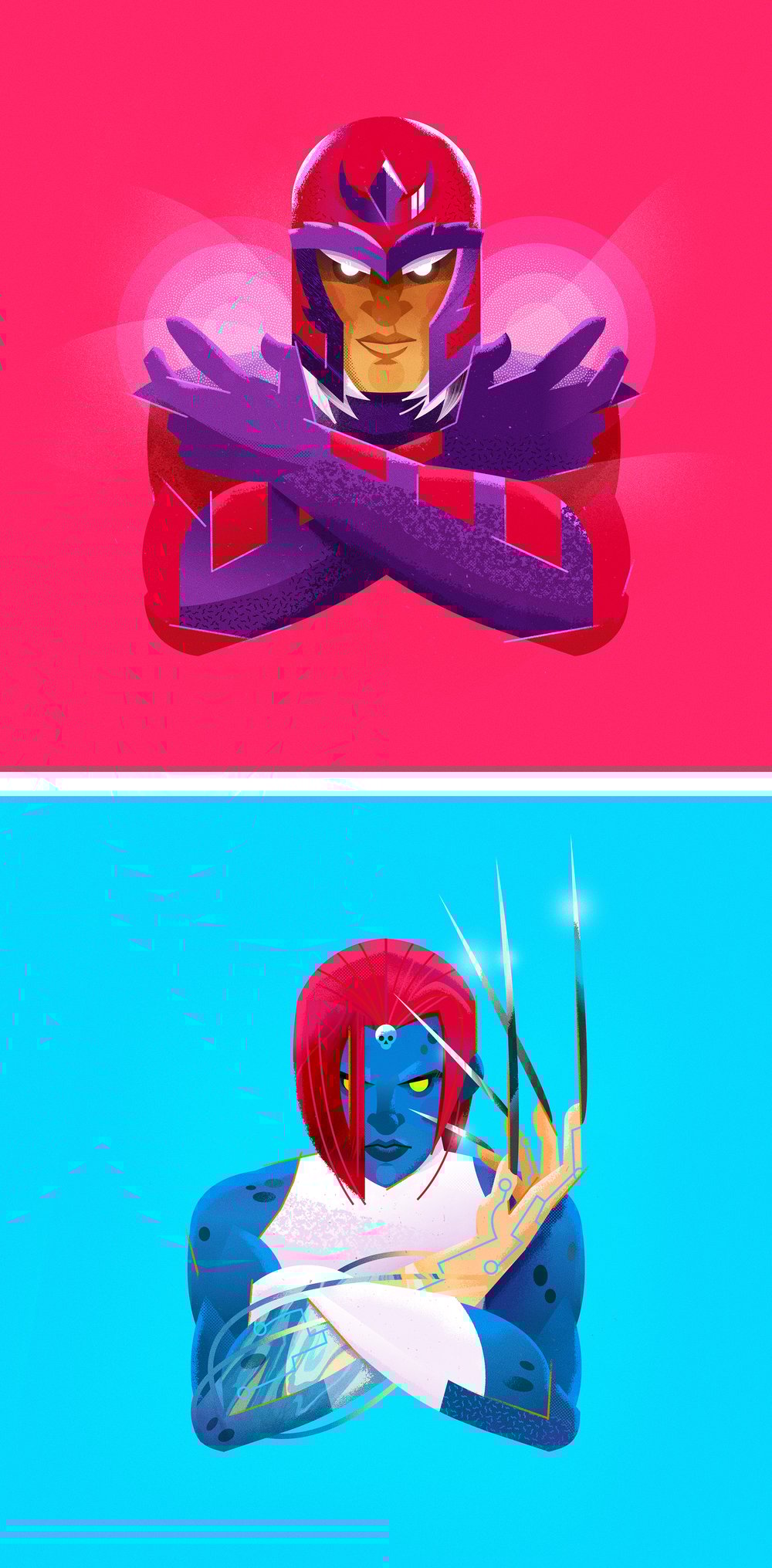 Portrait of Magneto - Prints and Magnets / Portrait of Mystique