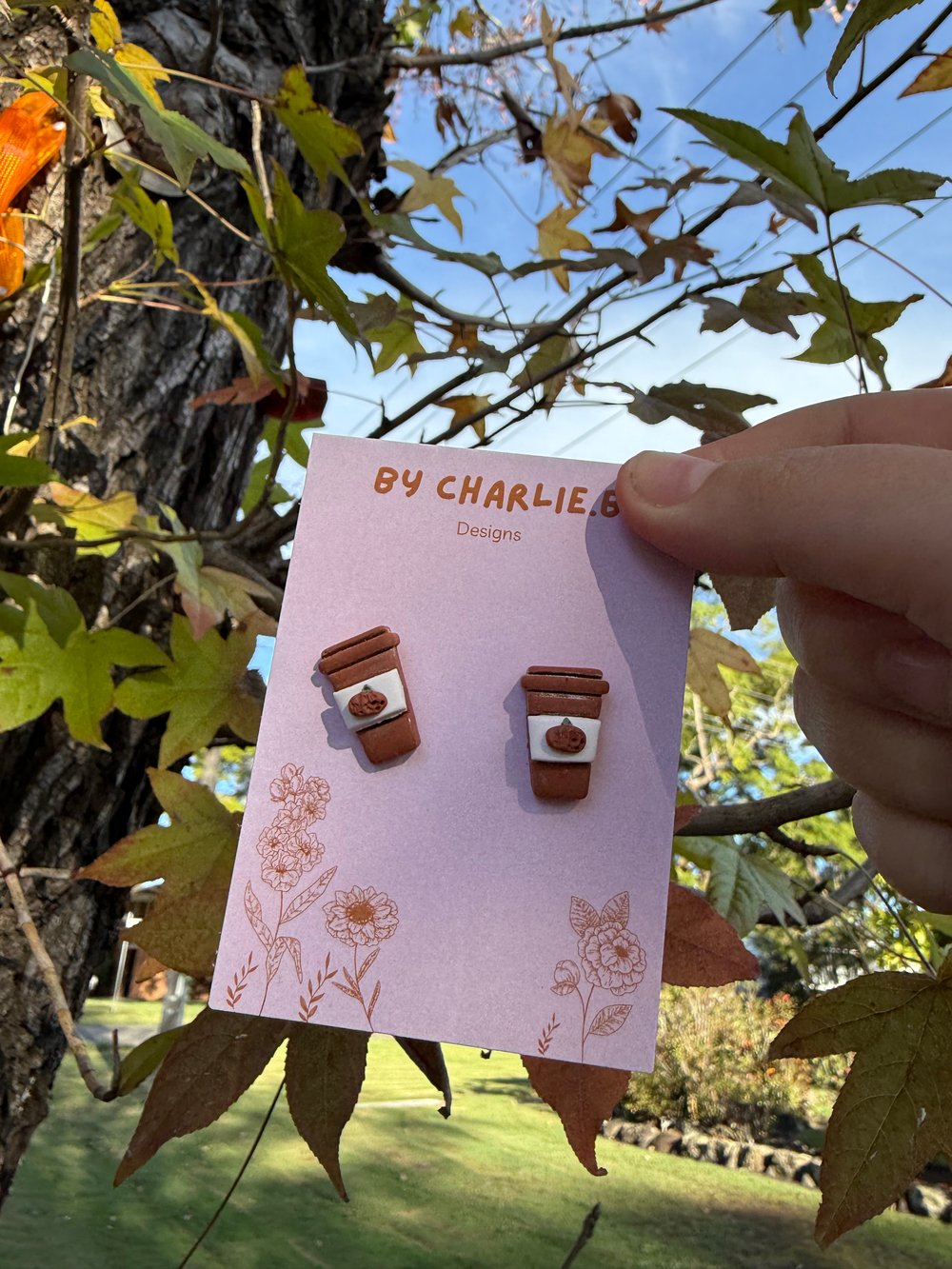 Image of Pumkin Spice latte studs 