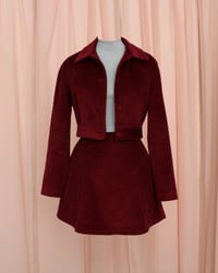 Image 6 of Cropped Phuncle Jacket- Burgundy