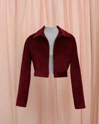 Image 10 of Cropped Phuncle Jacket- Burgundy