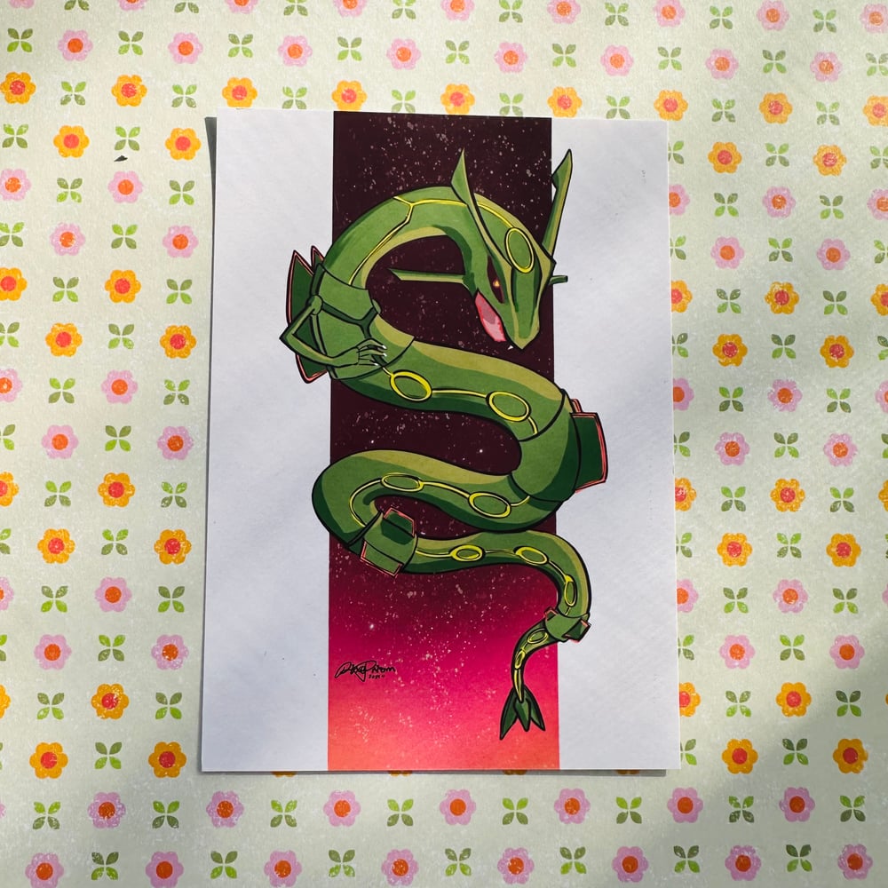 Image of Flying Dragon | Rayquaza Original Art Print
