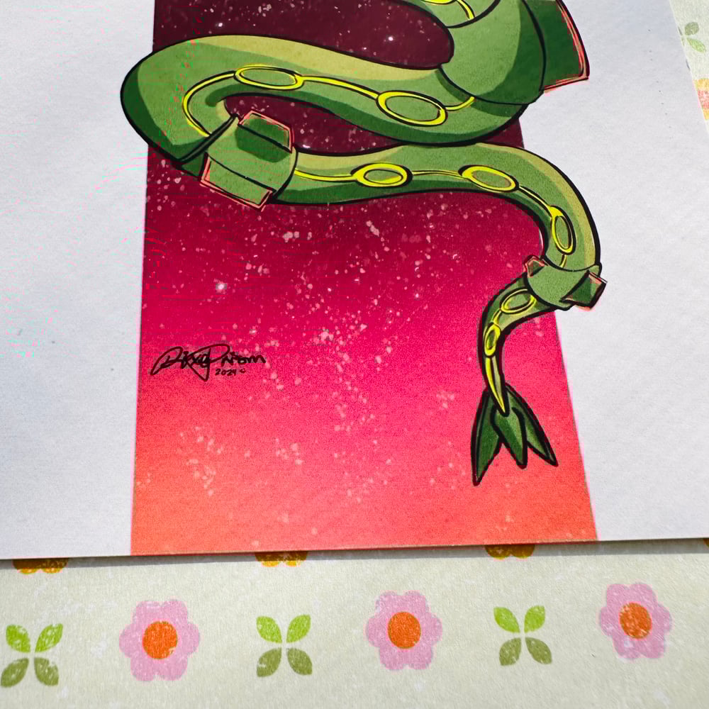 Image of Flying Dragon | Rayquaza Original Art Print
