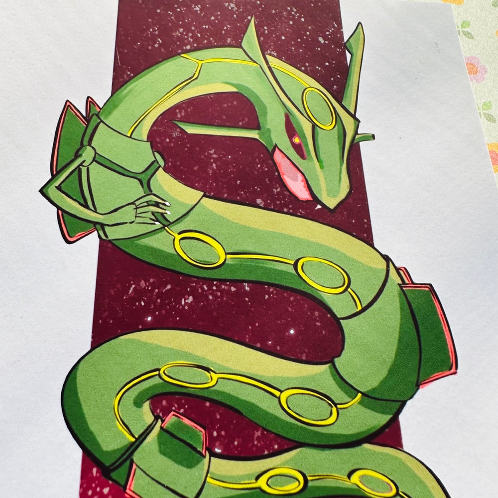 Image of Flying Dragon | Rayquaza Original Art Print