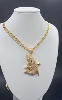Image 1 of GOLD DIAMOND SHARK NECKLACE 