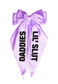 Image 3 of DADDIES LIL' SLUT HAIR CLIP BOW