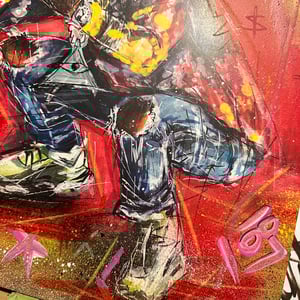 BLACK OUT ON WHITE NIGHT / FLYGOD IS AN AWESOME GOD 1 of 1 /  HAND PAINTED COVER (VINYL INCLUDED)