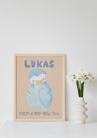 Image 2 of Unique & Personalized Handmade Birth Poster