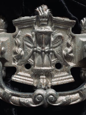 Image of Grandes poignées de cercueil "sablier ailé" // début 1900