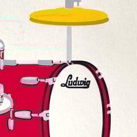 Image 3 of 70's Ludwig Drum Set - Red