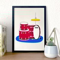 Image 2 of 70's Ludwig Drum Set - Red