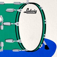 Image 3 of 70's Ludwig Drum Set - Green