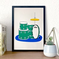Image 2 of 70's Ludwig Drum Set - Green