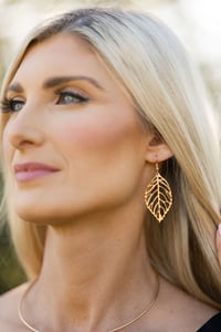 Image 2 of Leaf Drop Earrings
