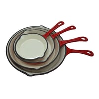 Image 1 of Enamelled cast Iron frying pans (set of 4)