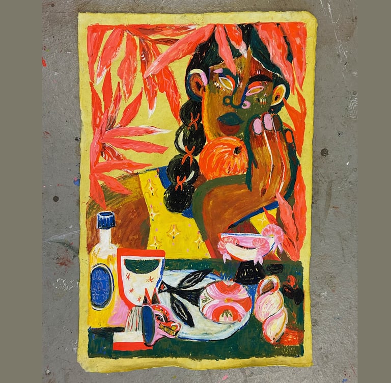 Mil cooles Paperserie II - Woman with apple