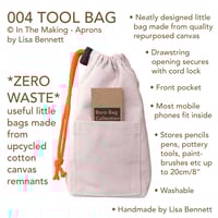 Image 18 of Drawstring Pouch Bag with Pocket. Upcycled Canvas